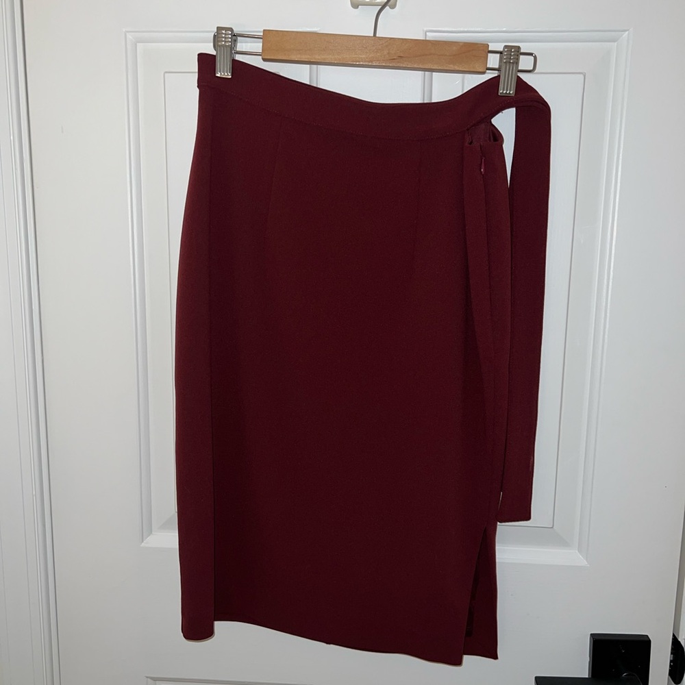 Express High Waisted Pencil Skirt with Slit, Side Tie, and Hidden Zipper